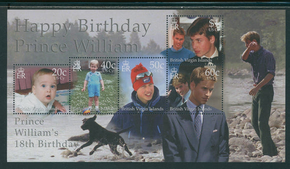 Virgin Islands Scott #929 MNH SHEET of 5 Prince William 18th Birthday CV$9+