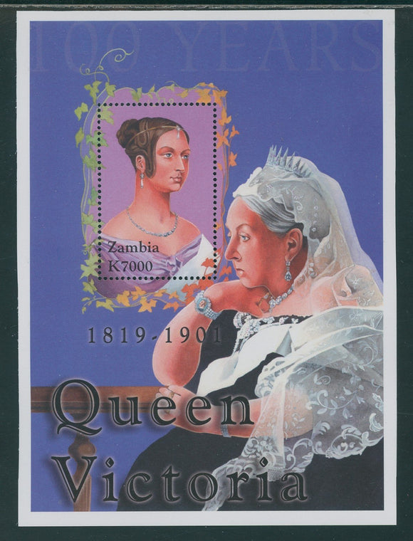Zambia Scott #956 MNH S/S Queen Victoria 100th Memorial ANN CV$7+
