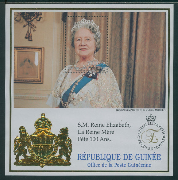 Guinea Scott #1624 MNH S/S Queen Mother Elizabeth Centenary CV$14+