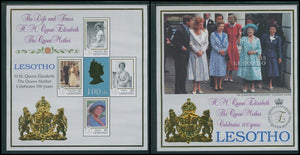 Lesotho Scott #1207-1208 MNH SHEETS Queen Mother Elizabeth Centenary CV$13+