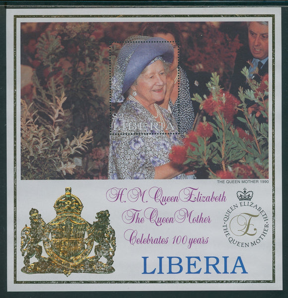 Liberia Scott #1476 MNH S/S Queen Mother Elizabeth Centenary CV$5+