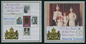Sierra Leone Scott #2207-2208 MNH SHEETS Queen Mother Eliz. Centenary CV$19+
