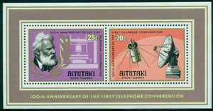 Aitutaki Scott #144a MNH S/S Centenary of 1st Telephone Conversation $$