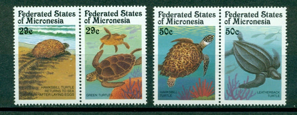Micronesia Scott #135a//137a MNH PAIRS Turtles FAUNA CV$5+ ish-1