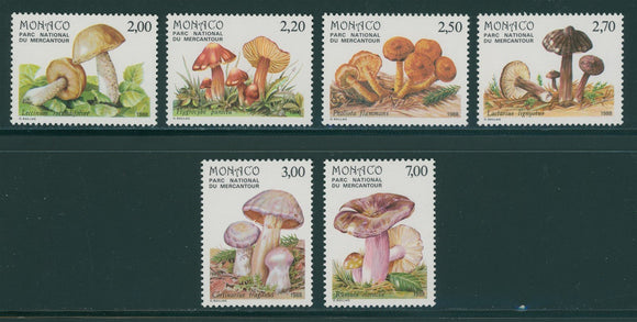 Monaco Scott #1625-1630 MNH Mushrooms of National Park FLORA CV$13+ ish-1