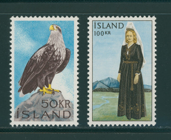 Iceland Scott #378-379 MNH National Costume, Eagle CV$21+