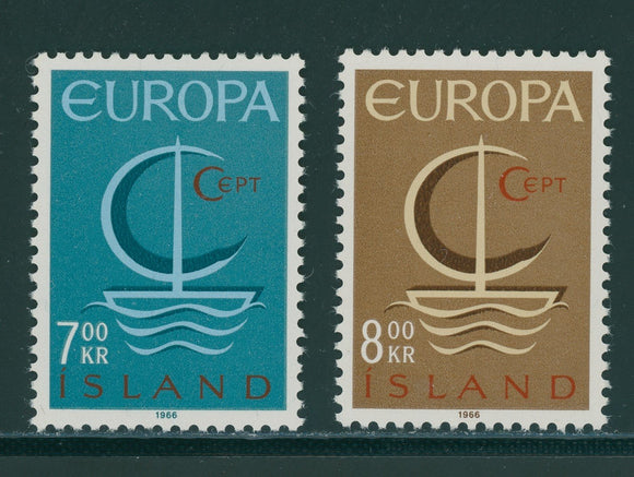 Iceland Scott #384-385 MNH Europa 1966 CV$4+
