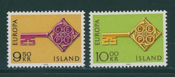 Iceland Scott #395-396 MNH Europa 1968 CV$3+
