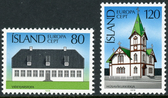 Iceland Scott #506-507 MNH Europa 1978 Buildings CV$4+