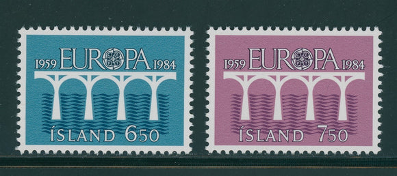 Iceland Scott #588-589 MNH Europa 1959-1984 25th ANN CV$3+