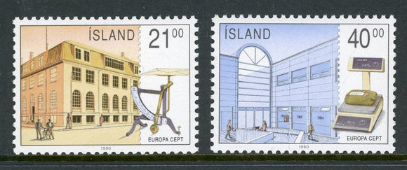 Iceland Scott #698-699 MNH Europa 1990 Post Offices CV$7+