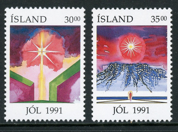 Iceland Scott #747-748 MNH Christmas 1991 CV$2+