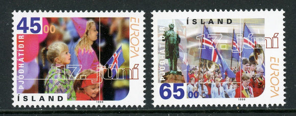 Iceland Scott #860-861 MNH Europa 1998 National Festivals CV$3+