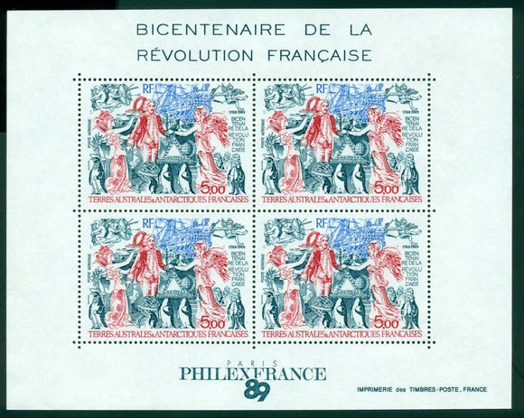 FSAT TAAF Scott #C107 MNH S/S French Revolution Bicentenary CV$10+