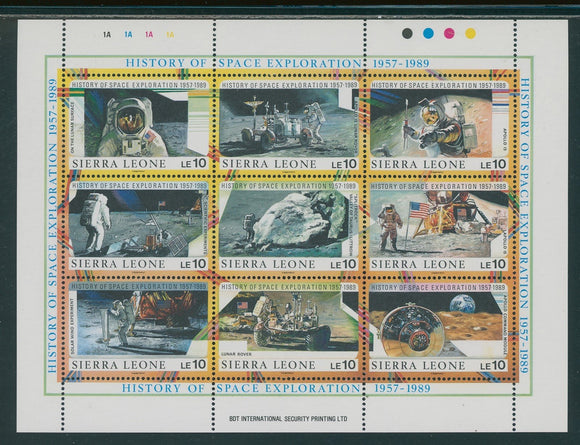 Sierra Leone Scott #1070 MNH SHEET of 9 History of Space Exploration CV$5+