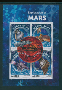 Sierra Leone Scott #3719 USED SHEET of 4 Exploration of Mars SELPOST CV$12+