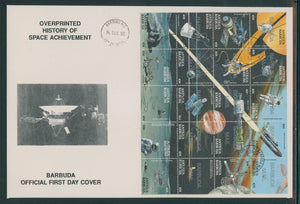 Barbuda Scott #1140 FIRST DAY COVER BLK of 20 Space Achievements $$