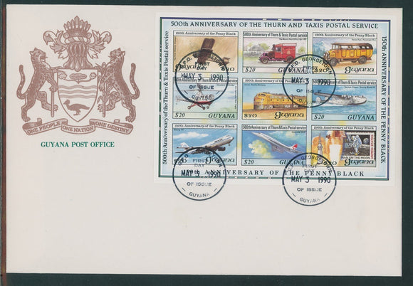 Guyana Scott #2273 FIRST DAY COVER 150th ANN of Penny Black $$