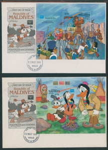Maldive Islands Scott #1170-1171 FIRST DAY COVERS Disney S/S's AMERIPEX '86 $$