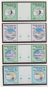British Antarctic Territory Scott #141-144 MNH GUTTER PAIRS Int'l Geo. Yr $$