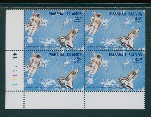 Marshall Islands Scott #C21 MNH BLOCK Astronaut and Space Shuttle CV$3+