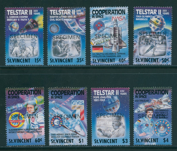 St. Vincent Scott #1163-1170 MNH SPECIMEN Space Cooperation and Telstar $$
