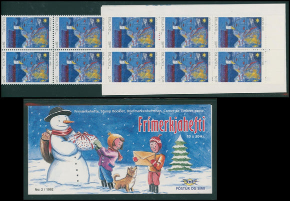 Iceland Scott #760 MNH BOOKLET of 10x30kr Christmas 1992 $$