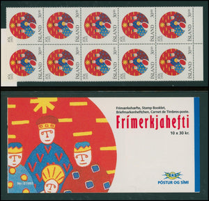 Iceland Scott #777 MNH BOOKLET of 10x30kr Christmas 1993 $$