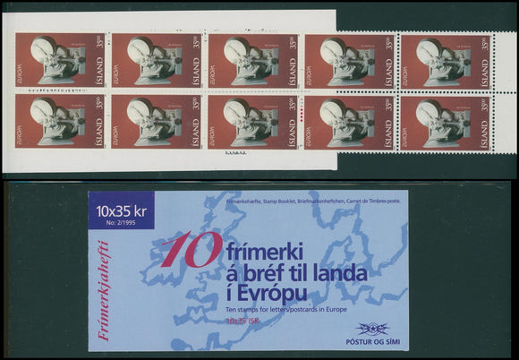 Iceland Scott #801 MNH BOOKLET of 10x35kr Europa 1995 Sculpture CV$12+