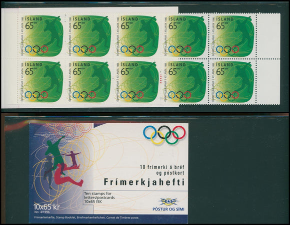 Iceland Scott #827 MNH BOOKLET of 10x65kr 1996 Athens Olympics $$