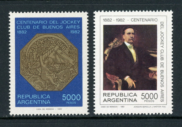 Argentina Scott #1402-1403 MNH Jockey Club of Buenos Aires Centenary $$