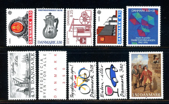 Denmark Scott #911//931 MNH 1990 Regular and Semi-Postal Assortment $$