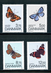Denmark Scott #977-980 MNH Butterflies Insects FAUNA CV$14+