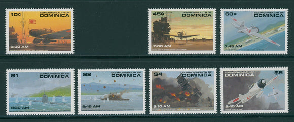 Dominica Scott #1368//1375 MNH Pearl Harbor Attack 50th ANN CV$12+