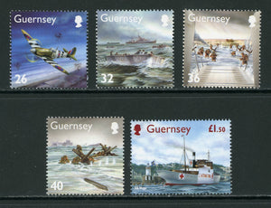 Guernsey Scott #827-831 MNH WW II Scenes CV$9+