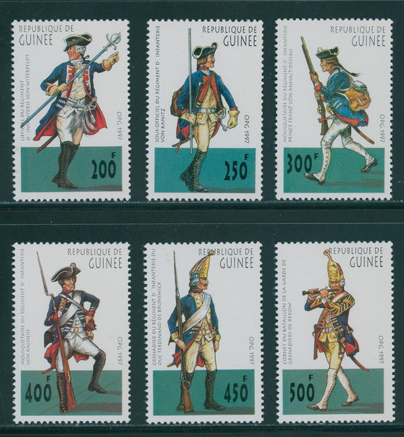 Guinea Scott #1449A-F MNH Old Germanic Military Uniforms CV$8+