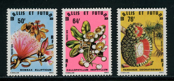 Wallis & Futuna Scott #231-233 MNH Flowers FLORA CV$8+