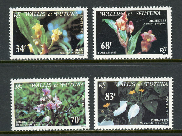 Wallis & Futuna Scott #283-286 MNH Orchids Flowers FLORA CV$7+