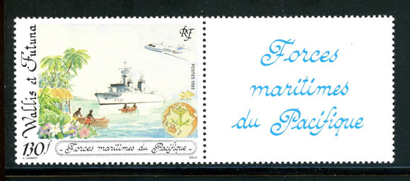 Wallis & Futuna Scott #440 MNH w/LABEL Maritime Forces of the Pacific $$ os1