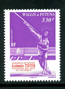 Wallis & Futuna Scott #638 MNH Lolesio Tuita, Javelin Thrower CV$7+