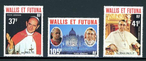 Wallis & Futuna Scott #C84-C86 MNH Popes Paul VI and John Paul I CV$8+