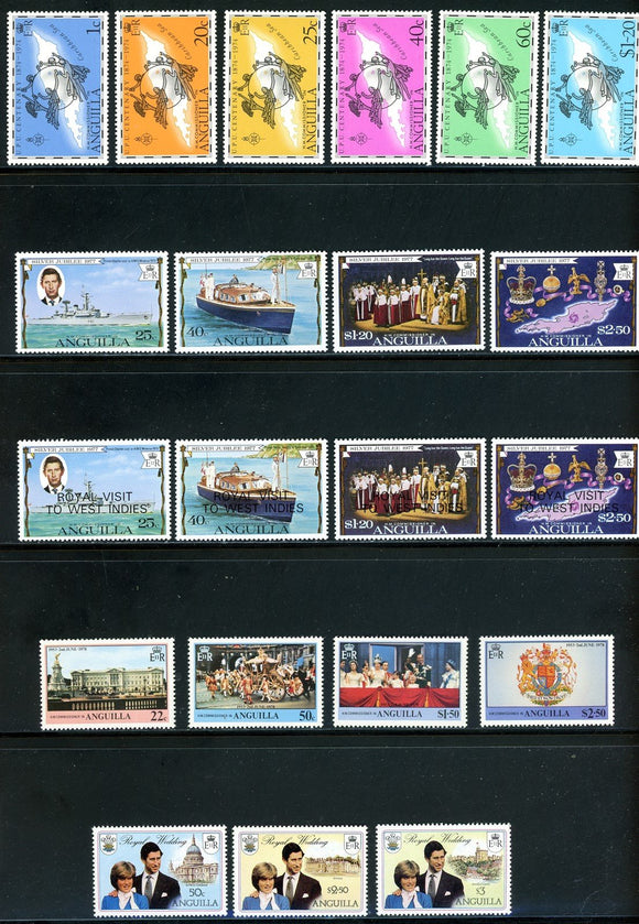 Anguilla Scott #199//446 MNH Assortment Royalty Ships Globe $$