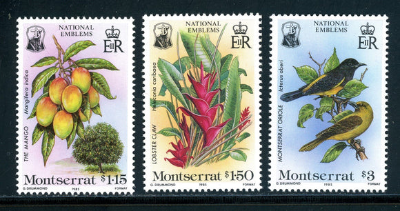 Montserrat Scott #551-553 MNH National Emblems FLORA FAUNA CV$4+