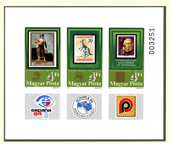 Hungary Scott #2842 IMPERF MNH S/S European 1984 Stamp EXPOS CV$20+