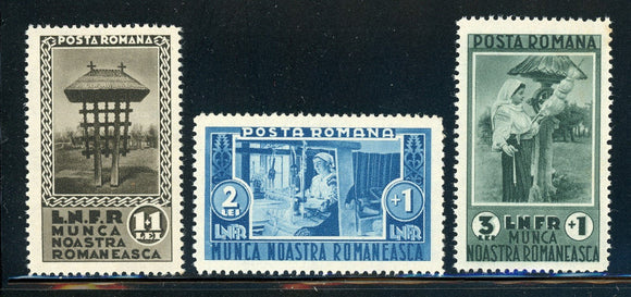 ROMANIA MNH: Scott #B41-B43 International Weaving EXPO 1934 CV$4++