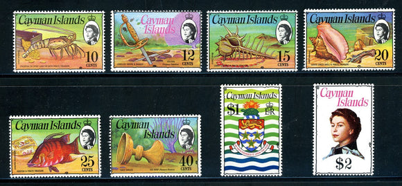Cayman Islands Scott #338-345 MNH 1974-75 Marine Life QEII HIVALS CV$29+ ISH-1