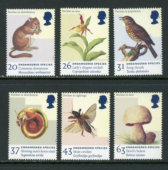 Great Britain Scott #1785-1790 MNH Endangered Species Fauna Flora CV$4+ ISH-1