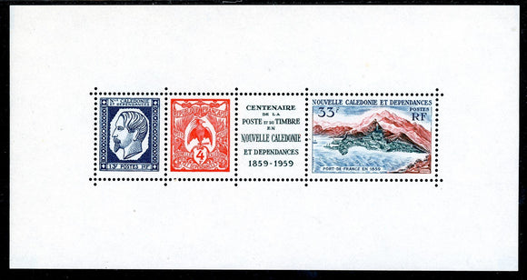 New Caledonia Scott #317a MLH S/S 1st New Caledonia Postage Stamp ANN CV$12+