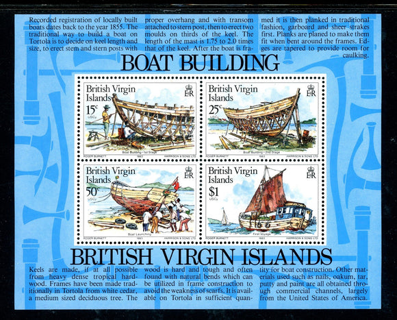 Virgin Islands Scott #453a MNH S/S Boat Building CV$4+