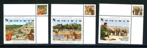 Namibia Scott #1116-1118 MNH Etosha National Park Margin w/Image CV$11+ os1